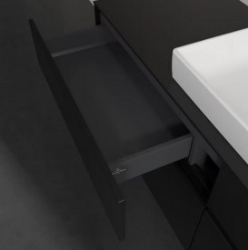 Тумба под раковину Villeroy & Boch Collaro 160х50 см с подсветкой МДФ черный матовый лак C025B0PD