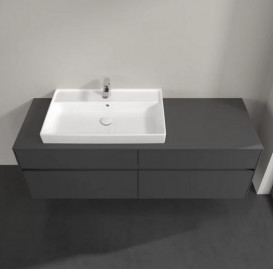 Тумба під раковину Villeroy & Boch Collaro 160х50 см із підсвічуванням МДФ глянсовий сірий C026B0FP