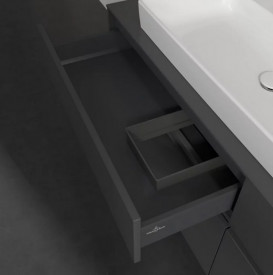 Тумба під раковину Villeroy & Boch Collaro 160х50 см із підсвічуванням МДФ глянсовий сірий C026B0FP