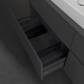 Тумба під раковину Villeroy & Boch Collaro 160х50 см із підсвічуванням МДФ глянсовий сірий C026B0FP