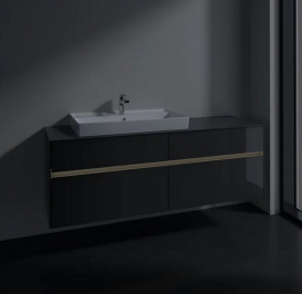 Тумба під раковину Villeroy & Boch Collaro 160х50 см із підсвічуванням МДФ глянсовий сірий C026B0FP