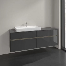 Тумба під раковину Villeroy & Boch Collaro 160х50 см із підсвічуванням МДФ глянсовий сірий C026B0FP