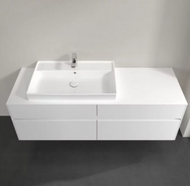 Тумба під раковину Villeroy & Boch Collaro 160х50 см із підсвічуванням ДСП матовий білий C026B0MS