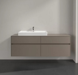 Тумба под раковину Villeroy & Boch Collaro 160х50 см с подсветкой ДСП трюфель серый C026B0VG