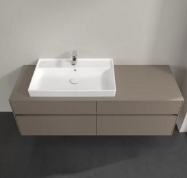 Тумба под раковину Villeroy & Boch Collaro 160х50 см с подсветкой ДСП трюфель серый C026B0VG