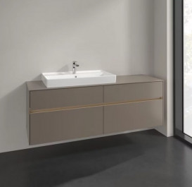 Тумба под раковину Villeroy & Boch Collaro 160х50 см с подсветкой ДСП трюфель серый C026B0VG