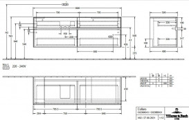 Тумба под раковину Villeroy & Boch Collaro 160х50 см с подсветкой ДСП северный дуб C026B0VJ