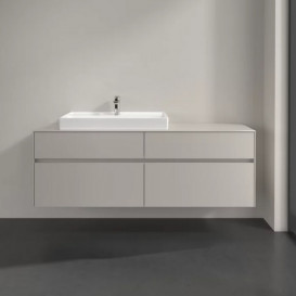 Тумба під раковину Villeroy & Boch Collaro 160х50 см із підсвічуванням ДСП м'який сірий C026B0VK