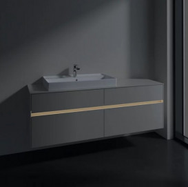 Тумба під раковину Villeroy & Boch Collaro 160х50 см із підсвічуванням ДСП м'який сірий C026B0VK