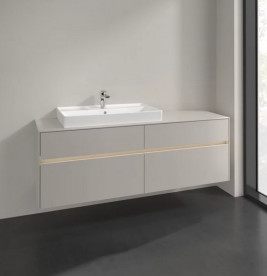 Тумба під раковину Villeroy & Boch Collaro 160х50 см із підсвічуванням ДСП м'який сірий C026B0VK