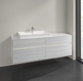 Тумба під раковину Villeroy & Boch Collaro 160х50 см із підсвічуванням ДСП біле дерево C026B0E8