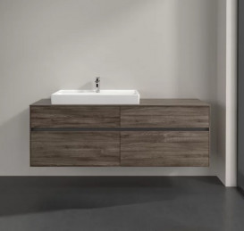 Тумба под раковину Villeroy & Boch Collaro 160х50 см с подсветкой ДСП каменный дуб C026B0RK