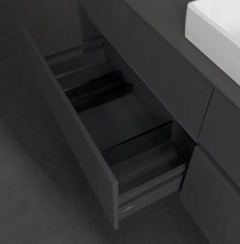 Тумба под раковину Villeroy & Boch Collaro 160х50 см с подсветкой МДФ глянцевый серый C027B0FP