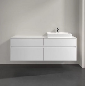 Тумба під раковину Villeroy & Boch Collaro 160х50 см із підсвічуванням ДСП матовий білий C027B0MS