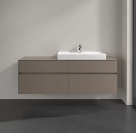 Тумба под раковину Villeroy & Boch Collaro 160х50 см с подсветкой ДСП трюфель серый C027B0VG