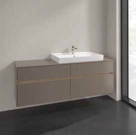 Тумба под раковину Villeroy & Boch Collaro 160х50 см с подсветкой ДСП трюфель серый C027B0VG