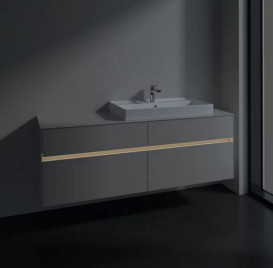 Тумба під раковину Villeroy & Boch Collaro 160х50 см із підсвічуванням ДСП м'який сірий C027B0VK