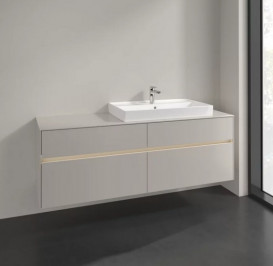 Тумба під раковину Villeroy & Boch Collaro 160х50 см із підсвічуванням ДСП м'який сірий C027B0VK