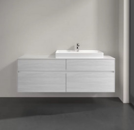 Тумба под раковину Villeroy & Boch Collaro 160х50 см с подсветкой ДСП белое дерево C027B0E8