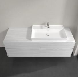 Тумба под раковину Villeroy & Boch Collaro 160х50 см с подсветкой ДСП белое дерево C027B0E8