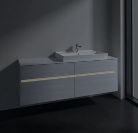 Тумба под раковину Villeroy & Boch Collaro 160х50 см с подсветкой ДСП белое дерево C027B0E8