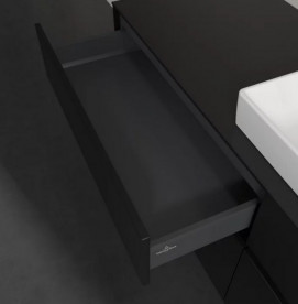 Тумба под раковину Villeroy & Boch Collaro 160х50 см с подсветкой МДФ черный матовый лак C027B0PD