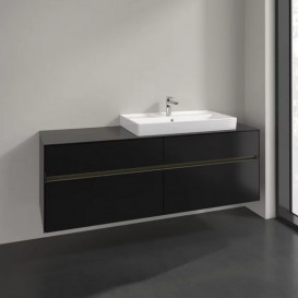 Тумба под раковину Villeroy & Boch Collaro 160х50 см с подсветкой МДФ черный матовый лак C027B0PD