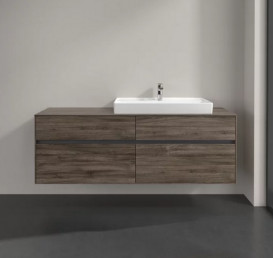 Тумба под раковину Villeroy & Boch Collaro 160х50 см с подсветкой ДСП каменный дуб C027B0RK