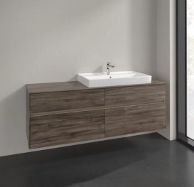 Тумба под раковину Villeroy & Boch Collaro 160х50 см с подсветкой ДСП каменный дуб C027B0RK