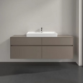 Тумба под раковину Villeroy & Boch Collaro 160х50 см с подсветкой ДСП трюфель серый C028B0VG