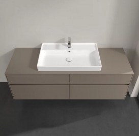 Тумба под раковину Villeroy & Boch Collaro 160х50 см с подсветкой ДСП трюфель серый C028B0VG