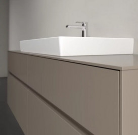 Тумба под раковину Villeroy & Boch Collaro 160х50 см с подсветкой ДСП трюфель серый C028B0VG