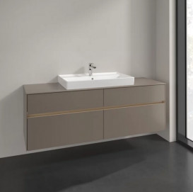 Тумба под раковину Villeroy & Boch Collaro 160х50 см с подсветкой ДСП трюфель серый C028B0VG