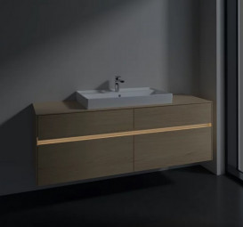 Тумба під раковину Villeroy & Boch Collaro 160х50 см із підсвічуванням ДСП північний дуб C028B0VJ
