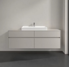 Тумба під раковину Villeroy & Boch Collaro 160х50 см із підсвічуванням ДСП м'який сірий C028B0VK