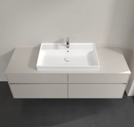 Тумба під раковину Villeroy & Boch Collaro 160х50 см із підсвічуванням ДСП м'який сірий C028B0VK