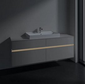 Тумба під раковину Villeroy & Boch Collaro 160х50 см із підсвічуванням ДСП м'який сірий C028B0VK