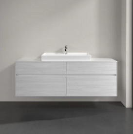 Тумба під раковину Villeroy & Boch Collaro 160х50 см із підсвічуванням ДСП біле дерево C028B0E8