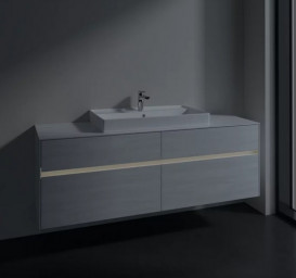 Тумба під раковину Villeroy & Boch Collaro 160х50 см із підсвічуванням ДСП біле дерево C028B0E8