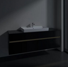 Тумба под раковину Villeroy & Boch Collaro 160х50 см с подсветкой МДФ черный матовый лак C028B0PD