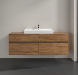 Тумба под раковину Villeroy & Boch Collaro 160х50 см с подсветкой ДСП дуб канзас C028B0RH