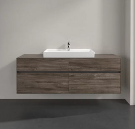 Тумба под раковину Villeroy & Boch Collaro 160х50 см с подсветкой ДСП каменный дуб C028B0RK