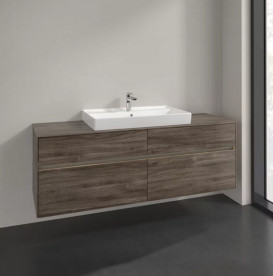 Тумба под раковину Villeroy & Boch Collaro 160х50 см с подсветкой ДСП каменный дуб C028B0RK