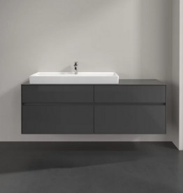 Тумба під раковину Villeroy & Boch Collaro 160х50 см із підсвічуванням МДФ глянсовий сірий C029B0FP