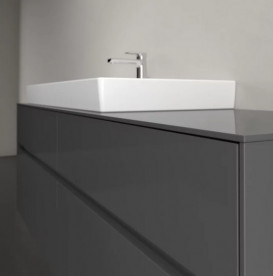 Тумба під раковину Villeroy & Boch Collaro 160х50 см із підсвічуванням МДФ глянсовий сірий C029B0FP