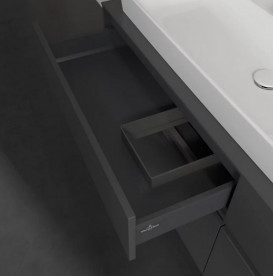 Тумба під раковину Villeroy & Boch Collaro 160х50 см із підсвічуванням МДФ глянсовий сірий C029B0FP