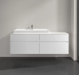 Тумба под раковину Villeroy & Boch Collaro 160х50 см с подсветкой ДСП матовый белый C029B0MS