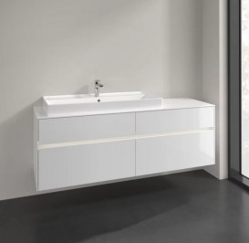 Тумба под раковину Villeroy & Boch Collaro 160х50 см с подсветкой ДСП матовый белый C029B0MS