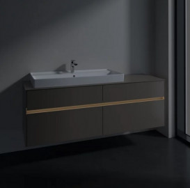 Тумба під раковину Villeroy & Boch Collaro 160х50 см із підсвічуванням ДСП трюфель сірий C029B0VG