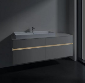 Тумба під раковину Villeroy & Boch Collaro 160х50 см із підсвічуванням ДСП м'який сірий C029B0VK